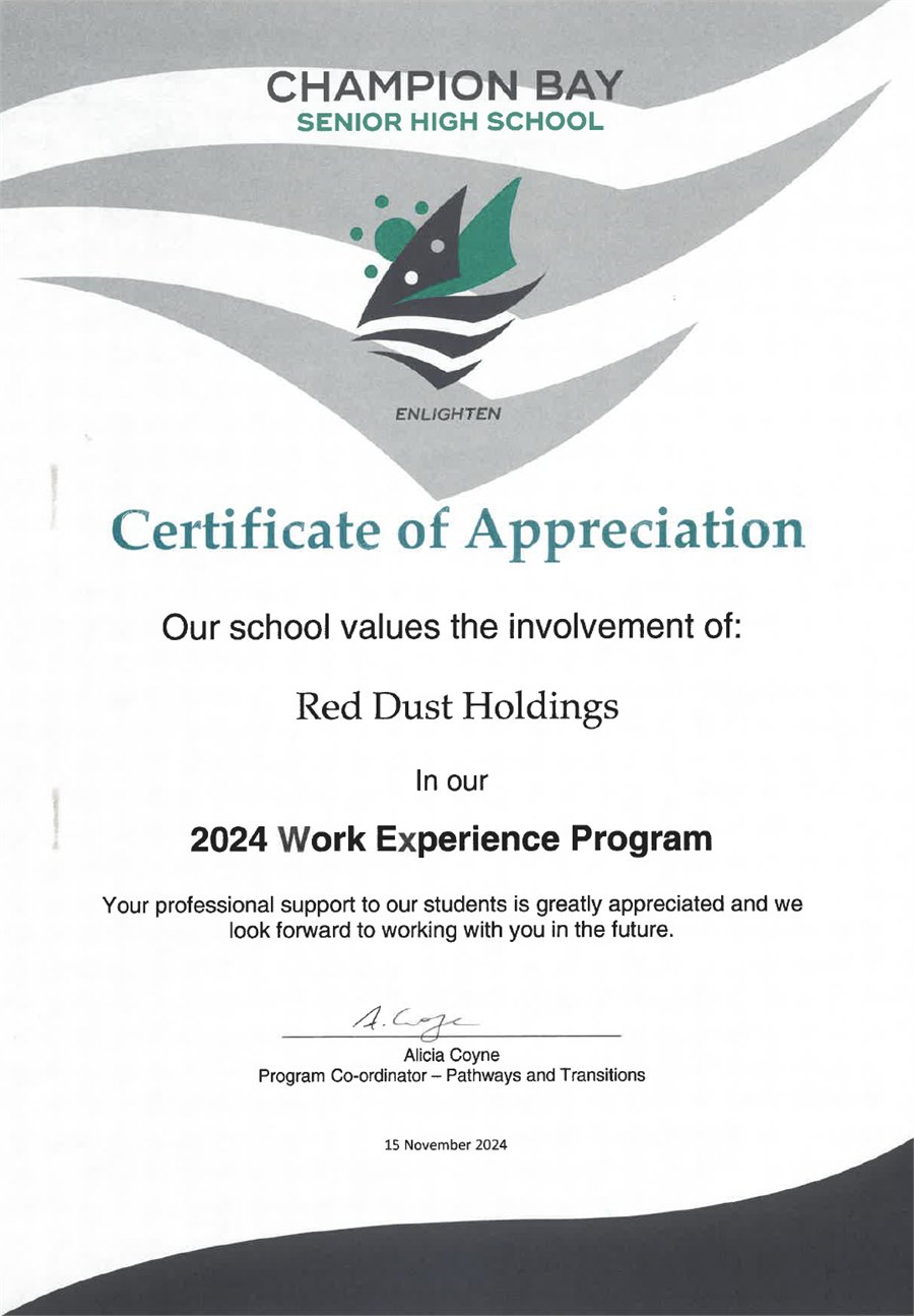 Giving local students the opportunity of work experience