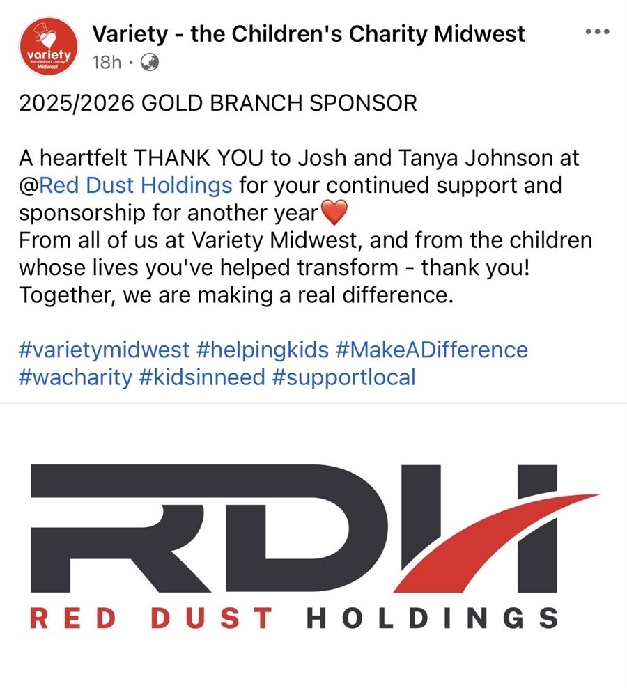 RDH renews Gold sponsorship of Variety the Children's Charity Midwest branch